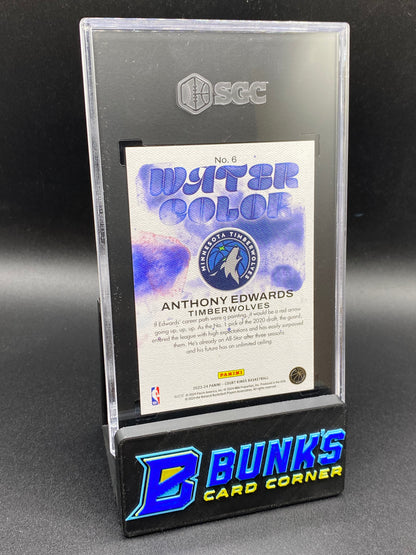 2023-24 Anthony Edwards Water Color SGC 10