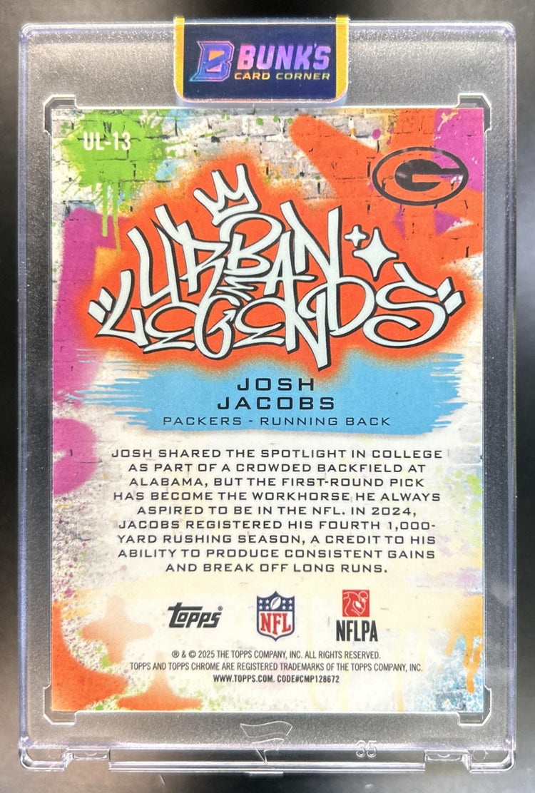 Josh Jacobs 2025 Topps Chrome #UL-13 Urban Legends Packers