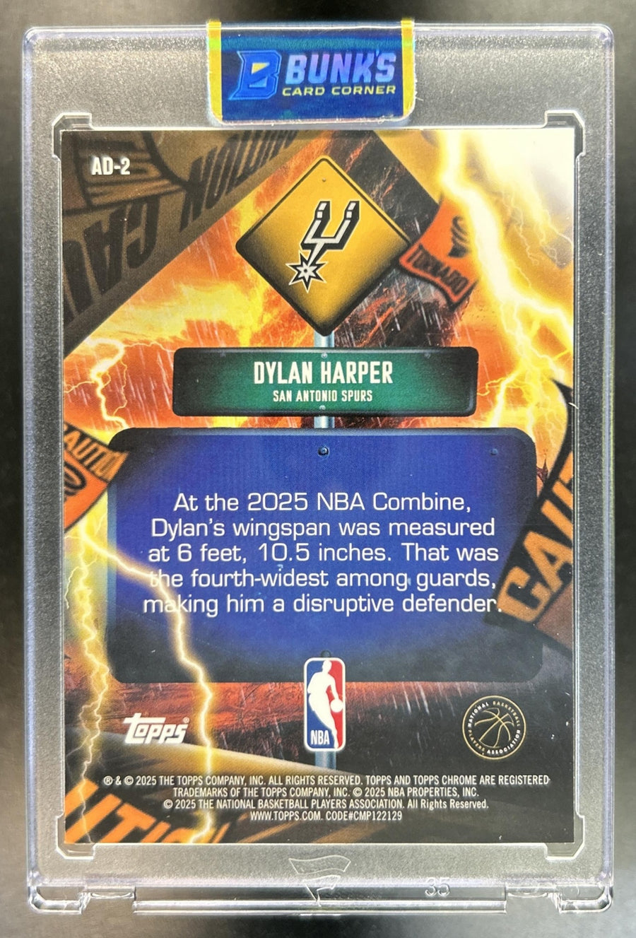 Dylan Harper 2025-26 Topps Chrome #AD-2 Advisory RC SSP Spurs