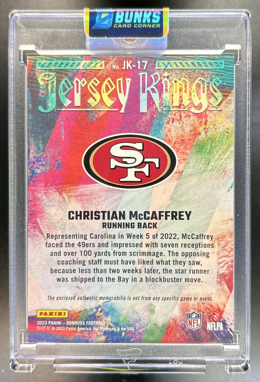 Christian McCaffrey back image