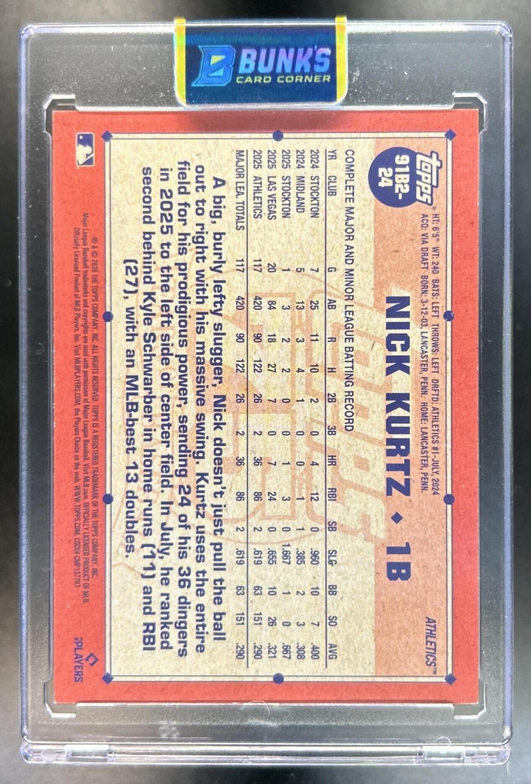 Nick Kurtz 2026 Topps Series 2 #91B2-24 1991 Gold 14/15 Athletics