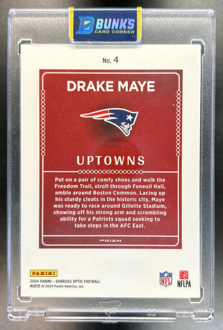 Drake Maye 2024 Panini Donruss Optic #4 Uptown RC SSP Patriots