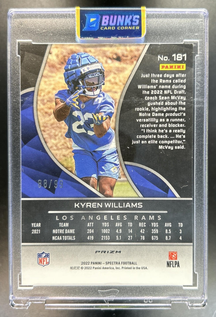Kyren Williams 2022 Panini Spectra #181 Celestial 88/99 RC Rams