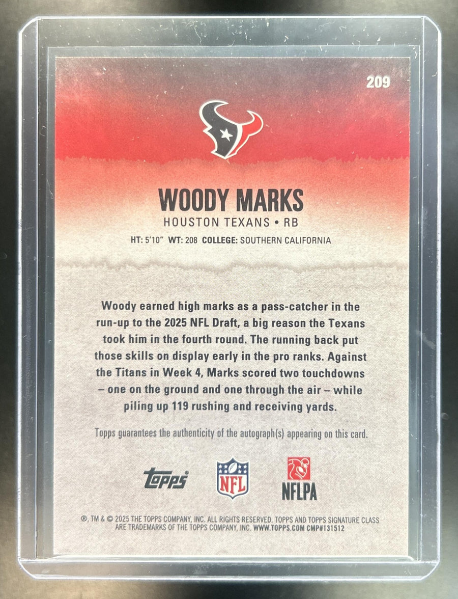 Woody Marks 2025 Topps Signature Class #209 Rookie Auto Red Foil 6/25 RC Texans