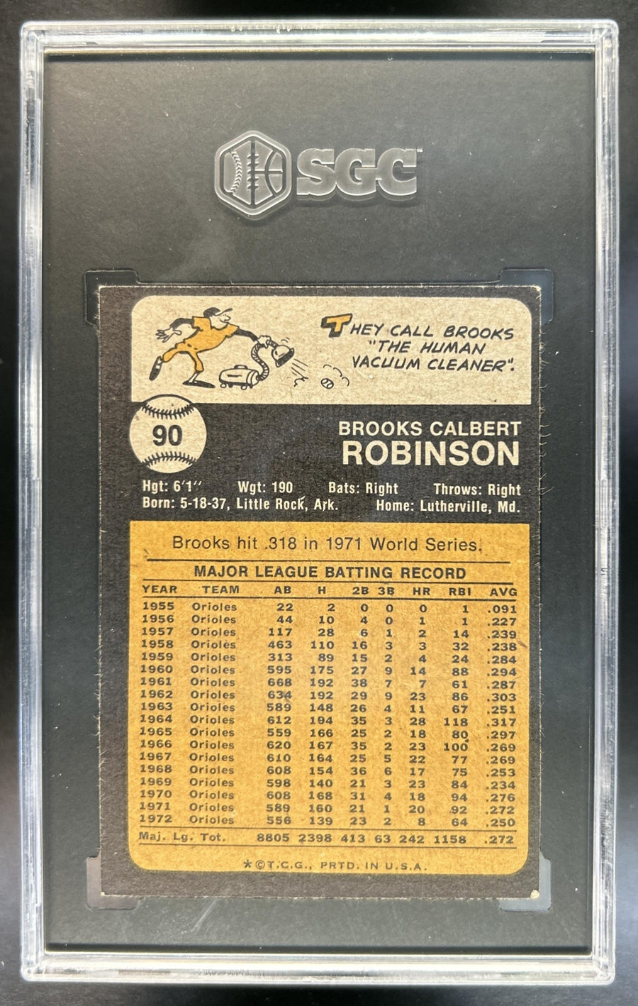 Brooks Robinson 1973 Topps #90 - Orioles SGC 5