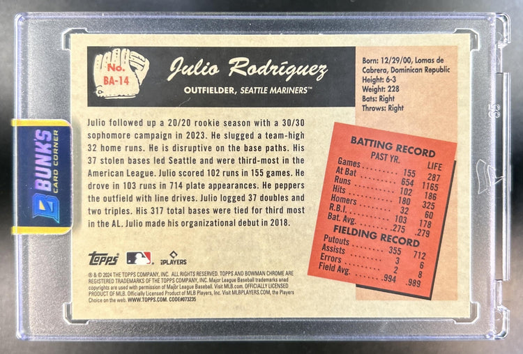 Julio Rodriguez 2024 Bowman #BA-14 55 Anime Mariners