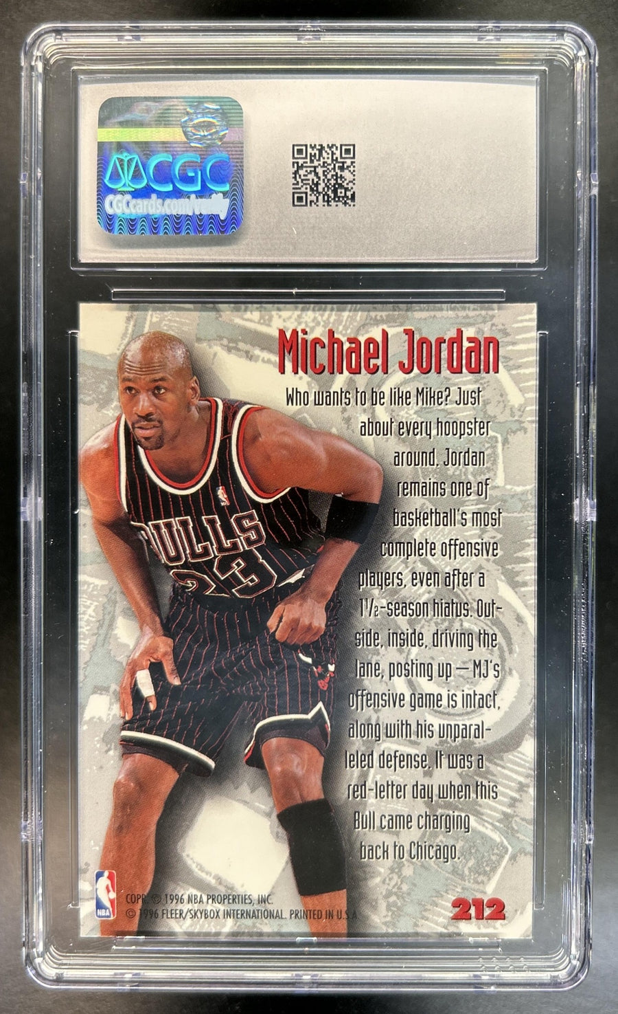 Michael Jordan 1995-96 Fleer Metal #212 Bulls CGC 9