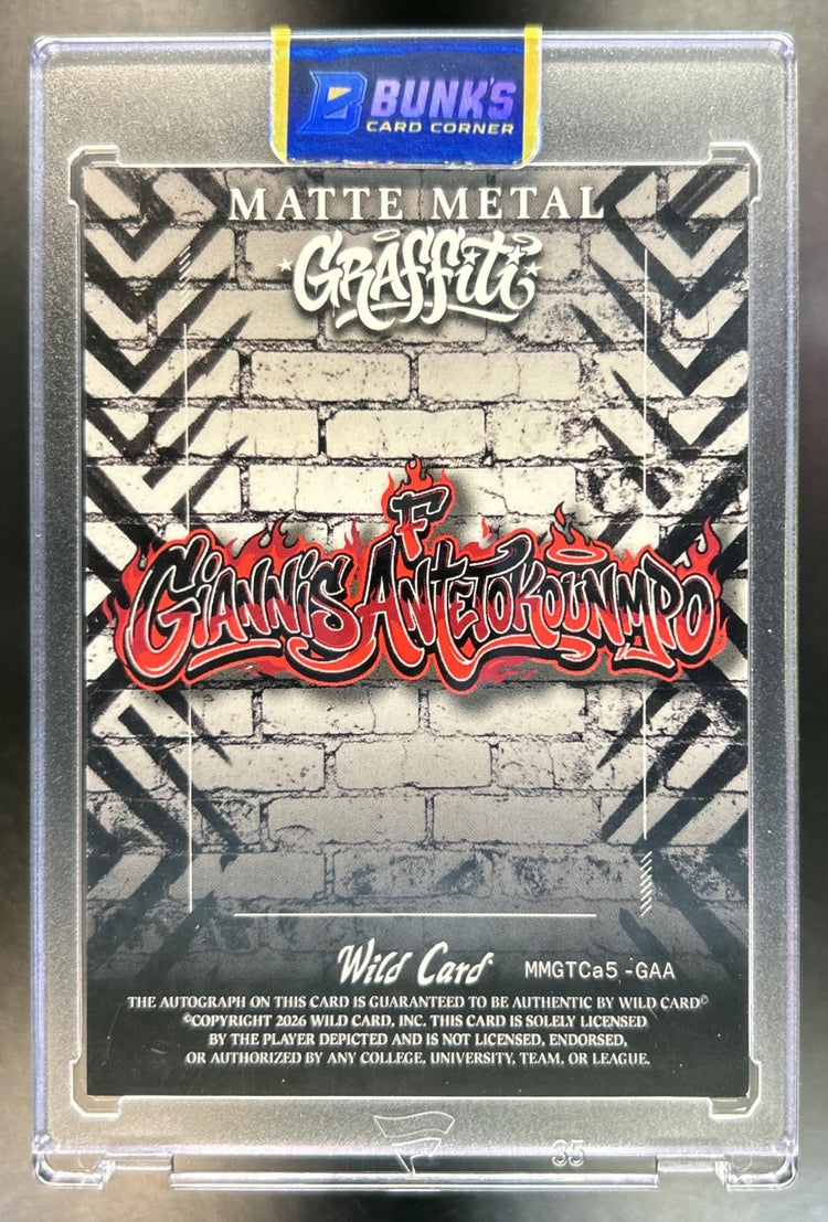 Giannis Antetokounmpo 2026 Matte Metal Graffiti 1/1 Auto