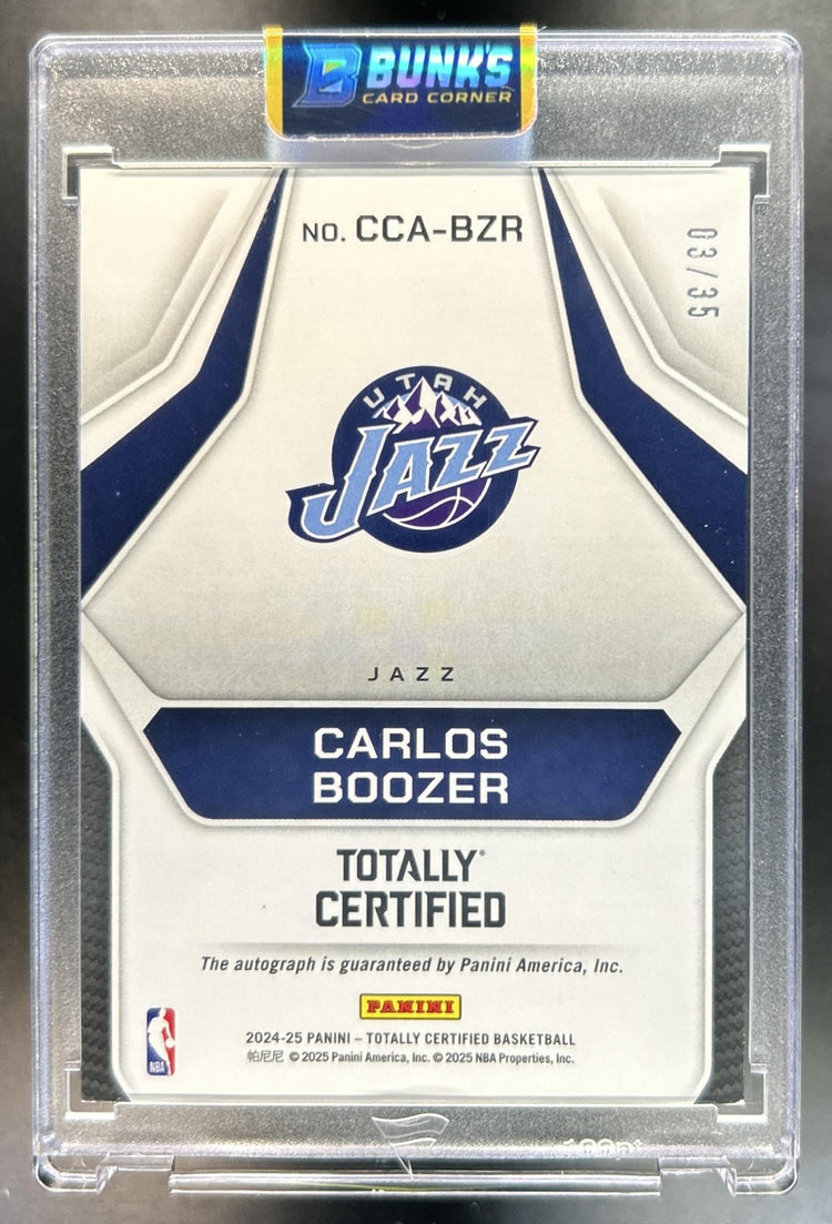 Carlos Boozer 2024-25 Panini Totally Certified #CCA-BZR Competitor Auto Blue Mirror 3/35 Jazz