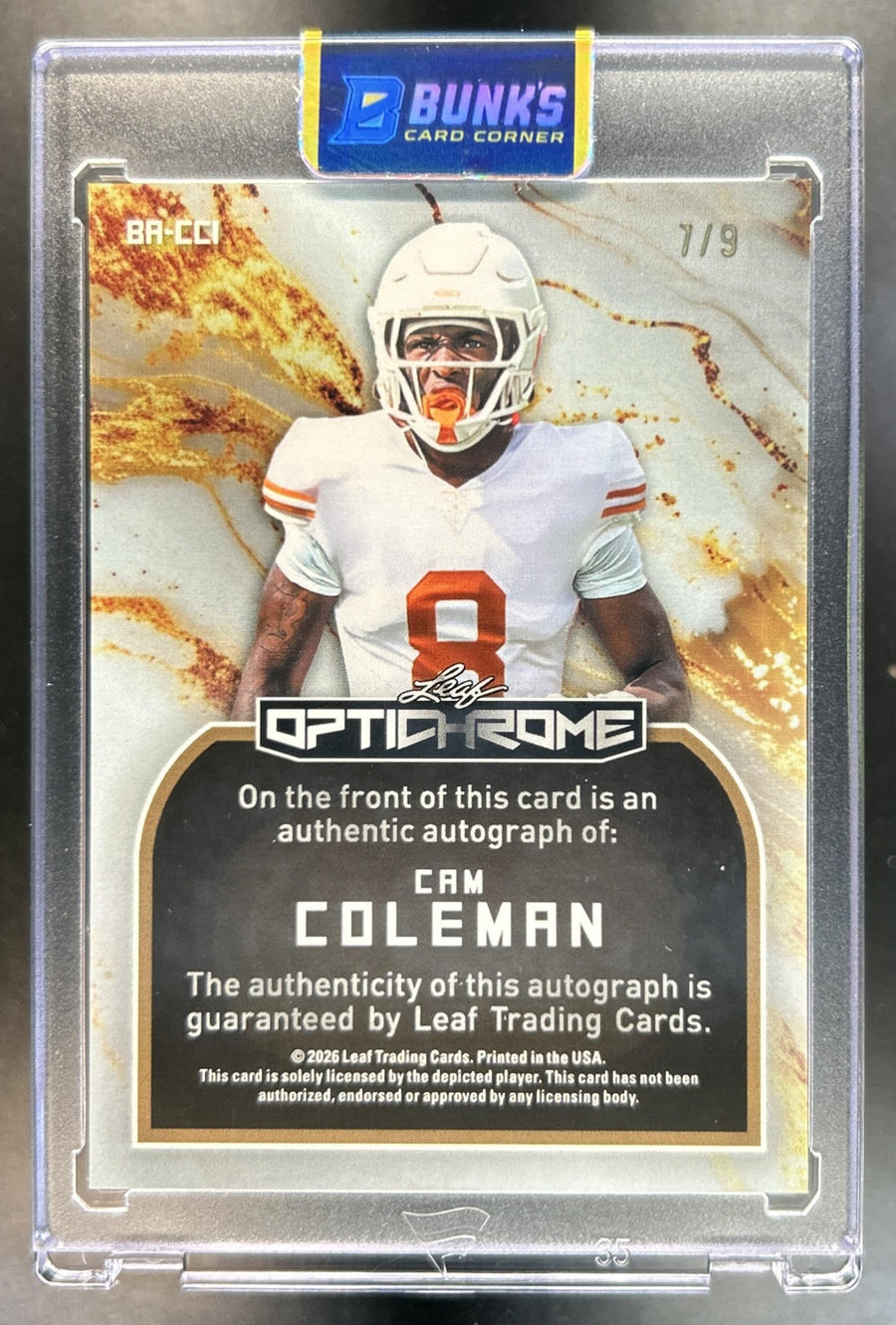 Cam Coleman back image