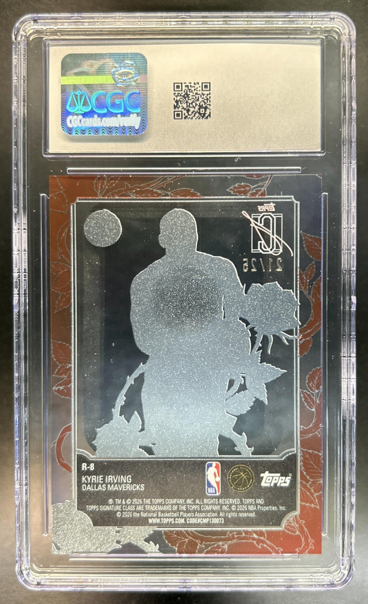Kyrie Irving 2025-26 Topps Chrome Sapphire #40 Orange Refractor 21/25 Mavericks CGC 10