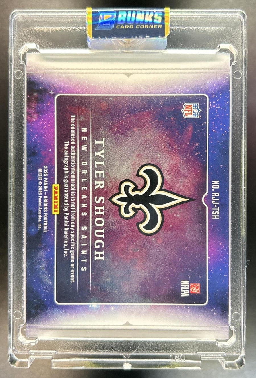 Tyler Shough 2025 Panini Origins #RJJ-TSH Rookie Jumbo Jersey Auto RC Saints