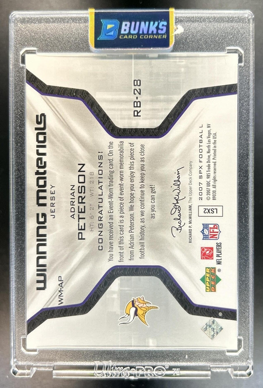 Adrian Peterson back image