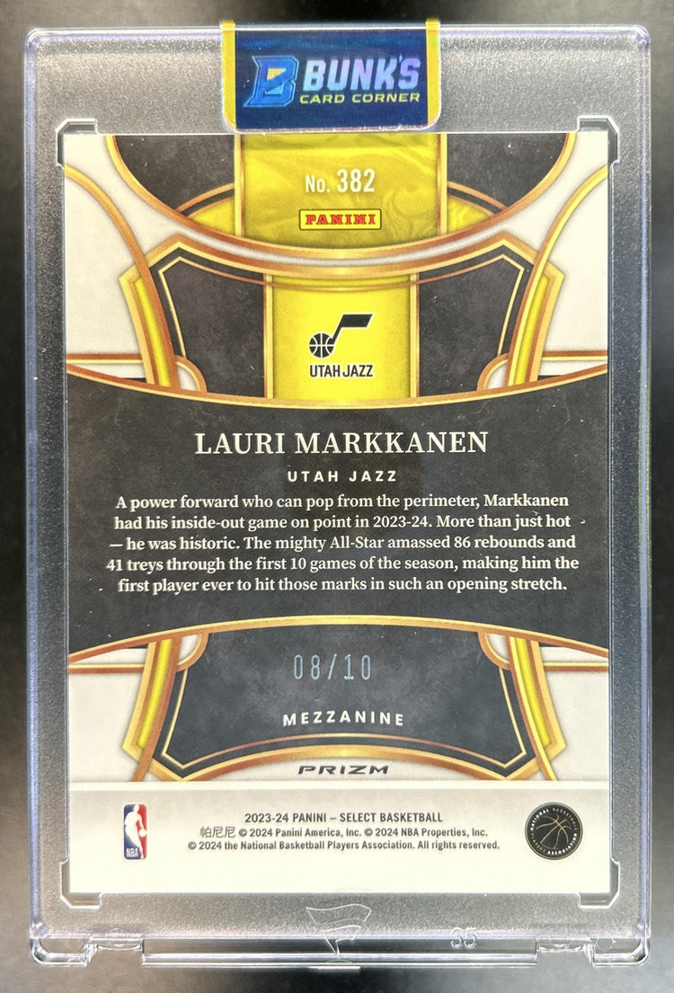 Lauri Markkanen 2023-24 Panini Select #382 Gold Prizm 8/10 Mezzanine Jazz