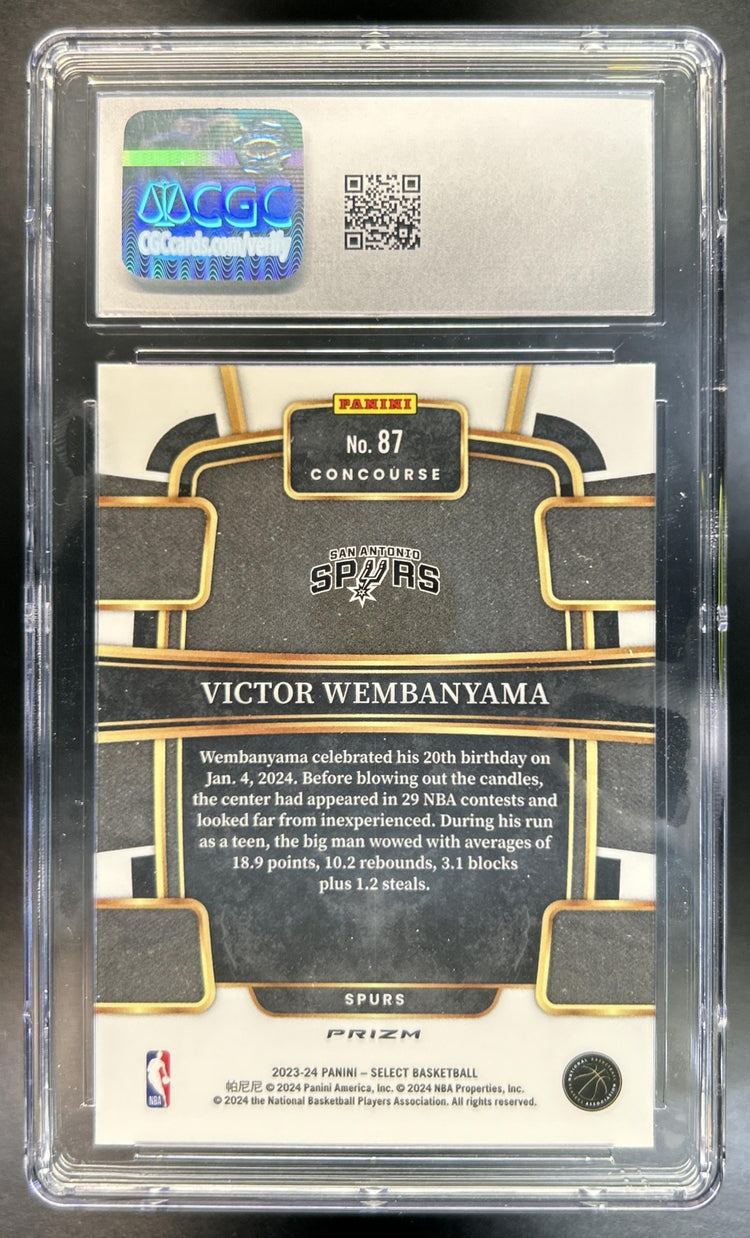 Victor Wembanyama 2023-24 Panini Select #87 Blue Retail RC Concourse Spurs CGC 9