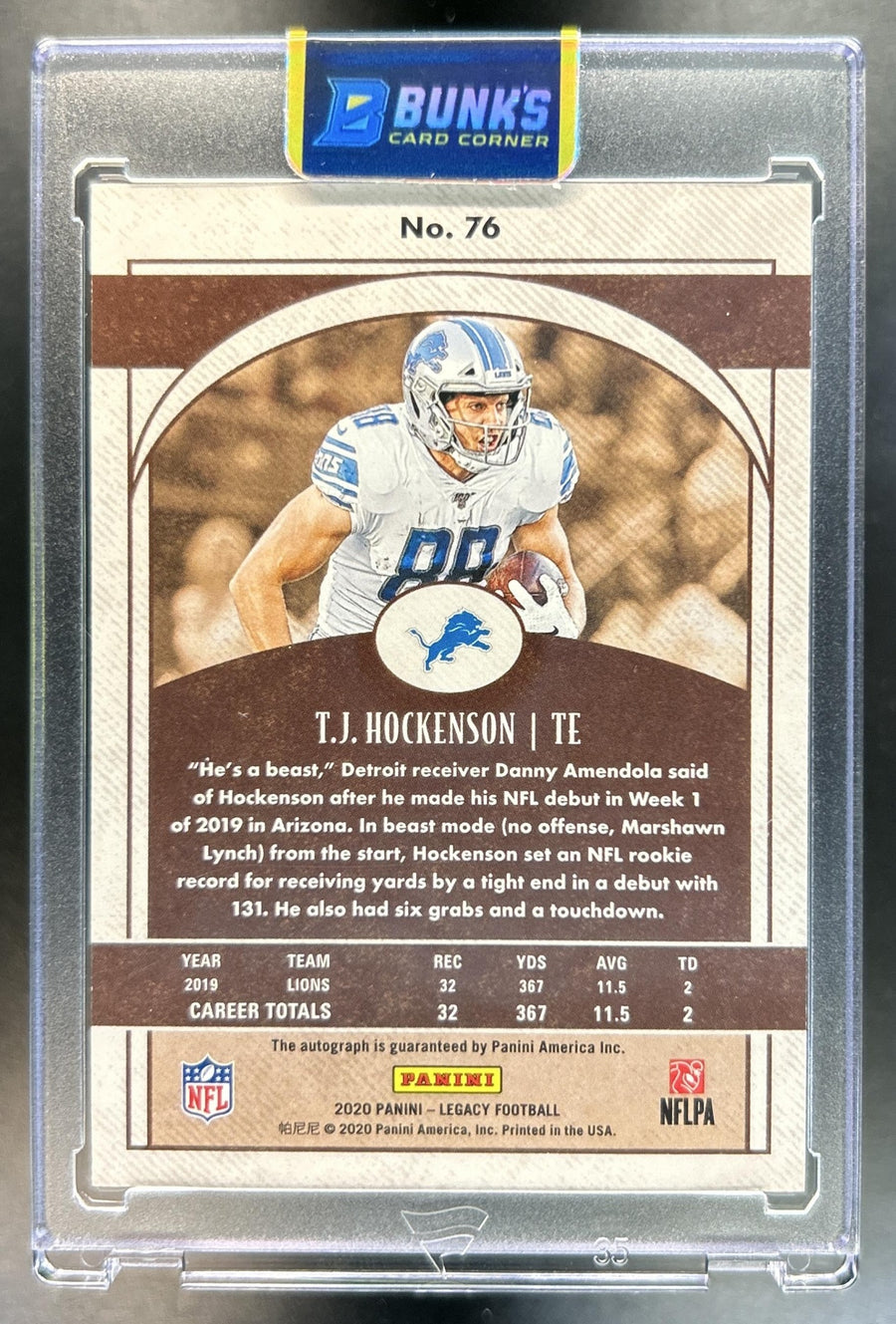 T.J. Hockenson back image