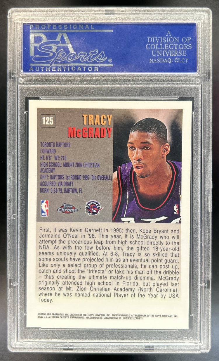Tracy McGrady 1997-98 Topps Chrome #125 RC Raptors PSA 10