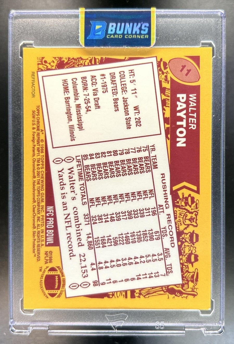 Walter Payton back image