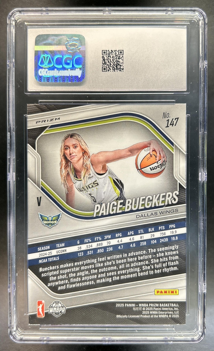 Paige Bueckers 2025 Panini WNBA Prizm #147 Ice RC Wings CGC 10