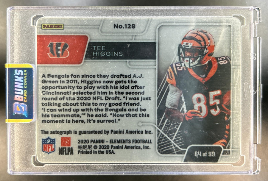 Tee Higgins 2020 Panini Elements #128 RC Auto Bengals