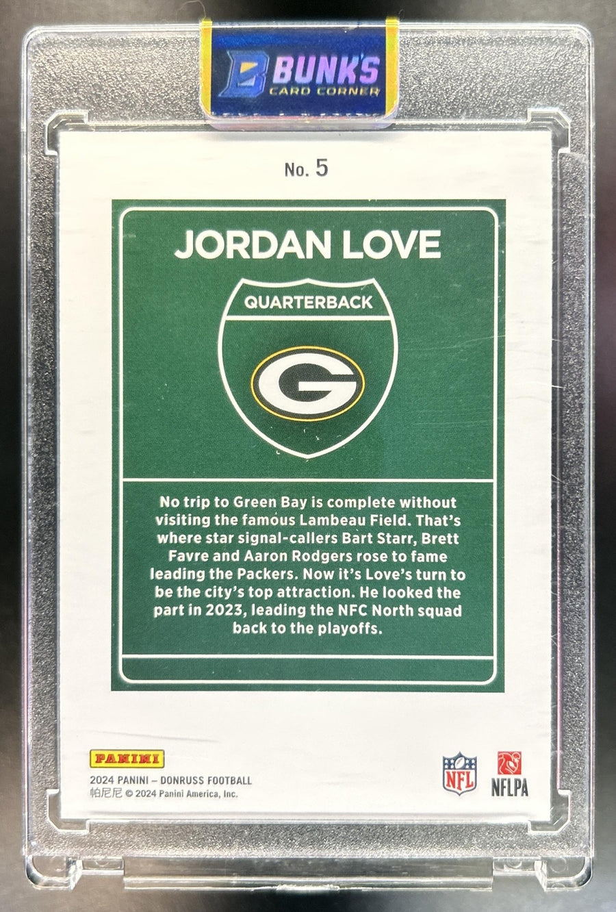 Jordan Love 2024 Panini Donruss #5 Downtown! SSP Packers