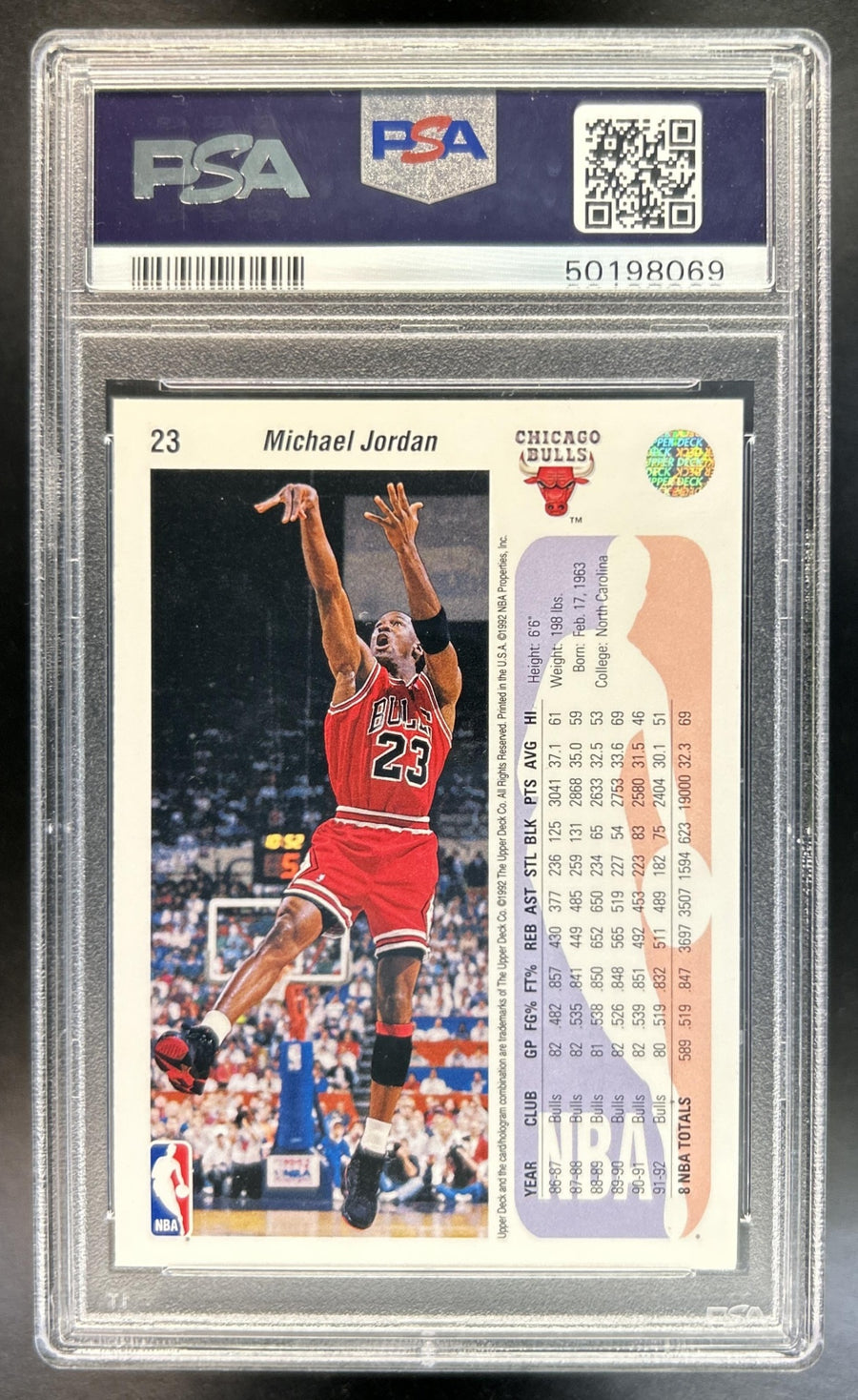 Michael Jordan 1992-93 Upper Deck #23 Bulls PSA 9