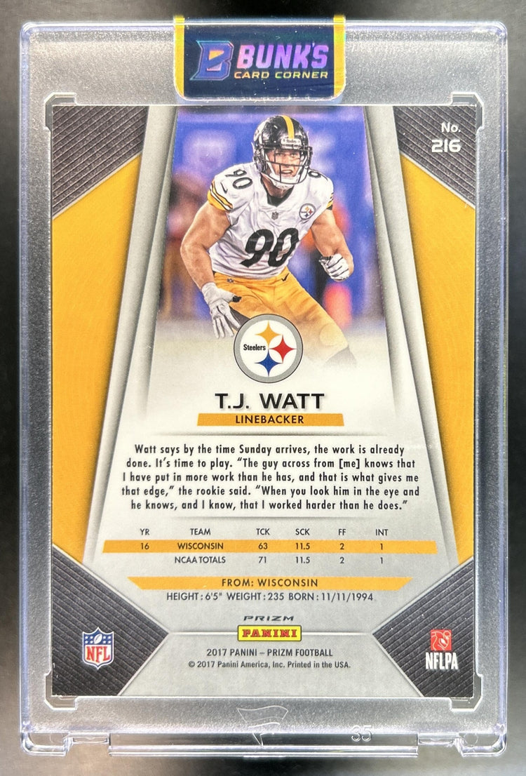T.J. Watt 2017 Panini Prizm #216 RC Steelers