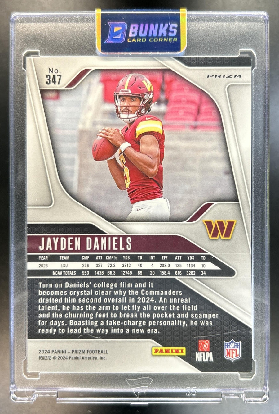 Jayden Daniels 2024 Panini Prizm #347 Pink RC Commanders