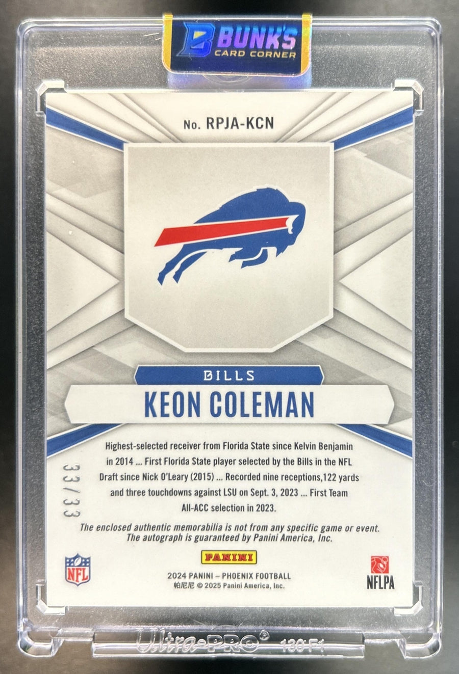 Keon Coleman back image
