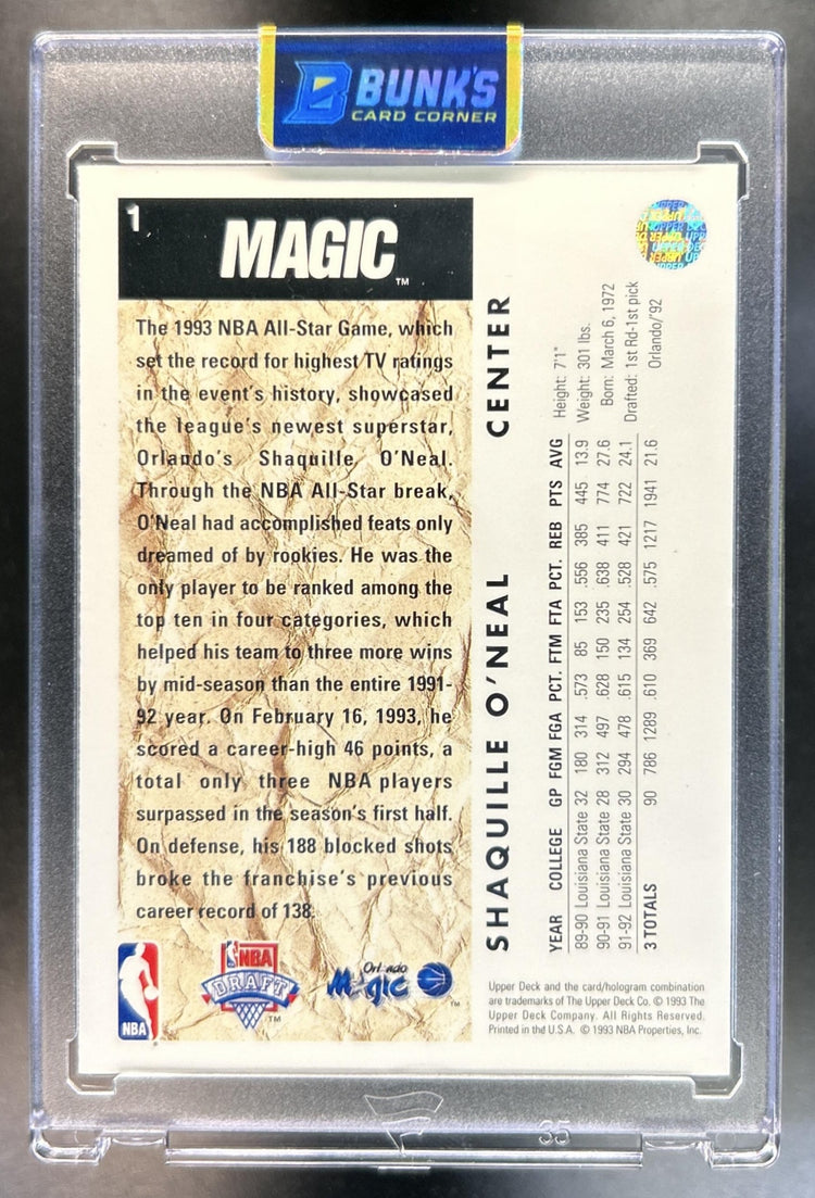 Shaquille O'Neal 1992-93 Upper Deck #1 SP RC Magic