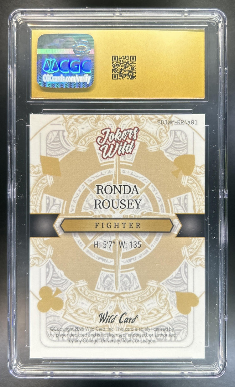 Ronda Rousey 2025 Wild Card Jokers Wild Cross Hatch CGC Pristine 10
