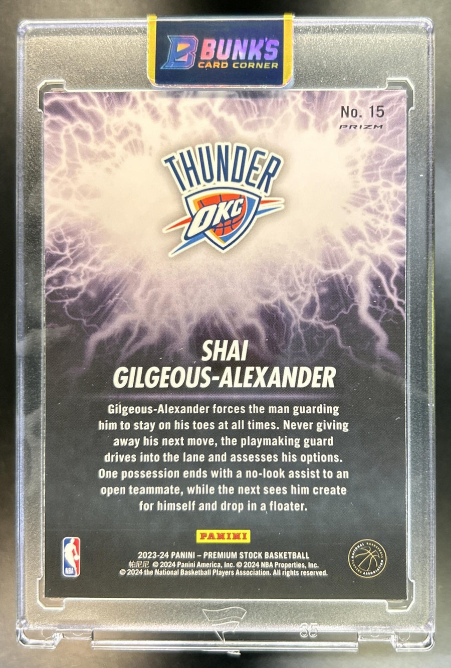 Shai Gilgeous-Alexander 2023-24 Panini Hoops Premium Stock #15 High Voltage Thunder