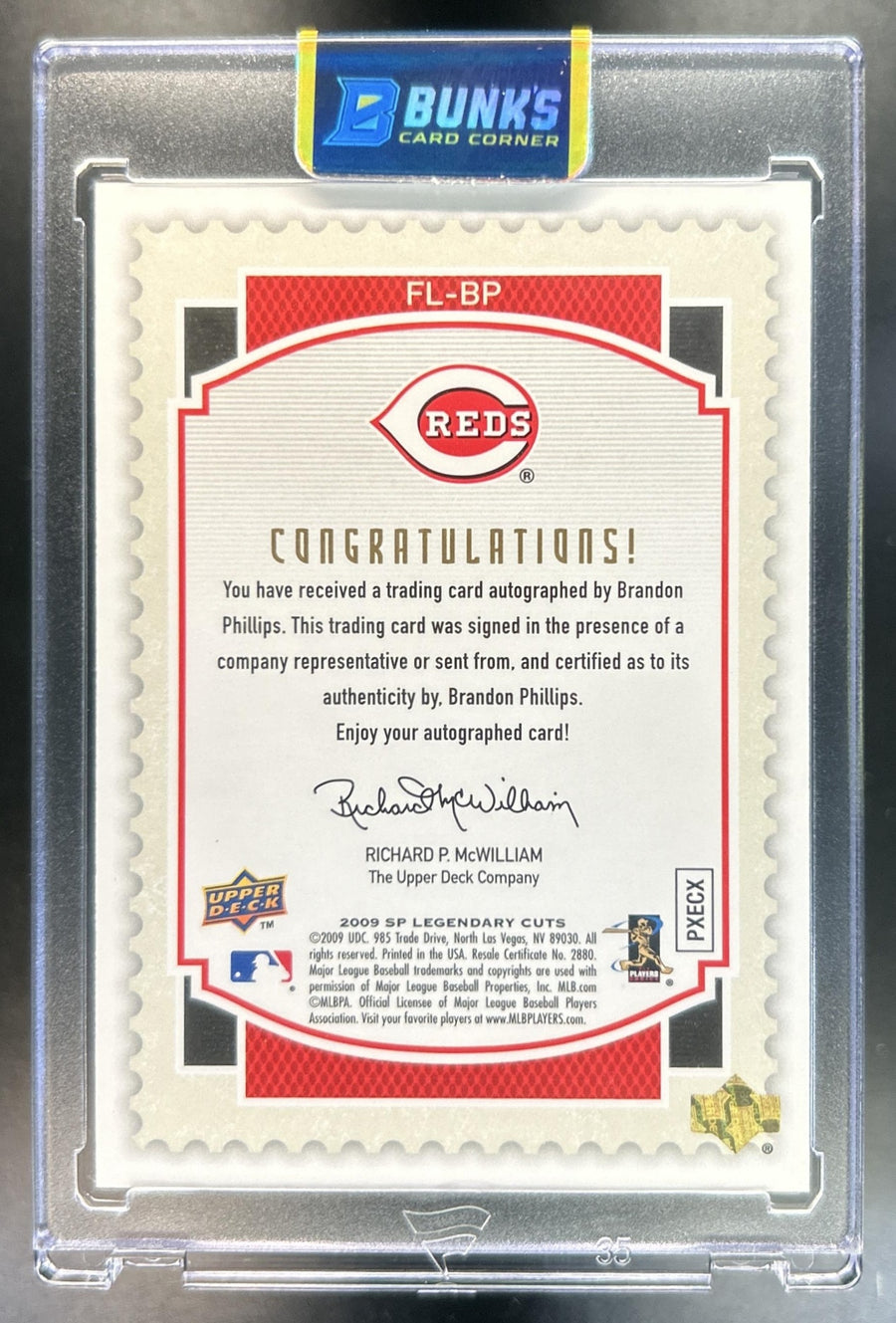 Brandon Philips 2009 SP Legendary Cuts #FL-BP Auto 42/125 Reds