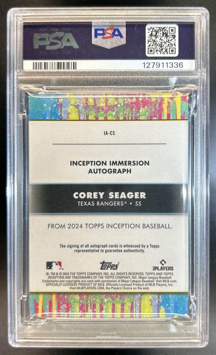 Corey Seager 2024 Topps Inception #IA-CS Immersion Auto 41 Rangers 41/50 PSA 7