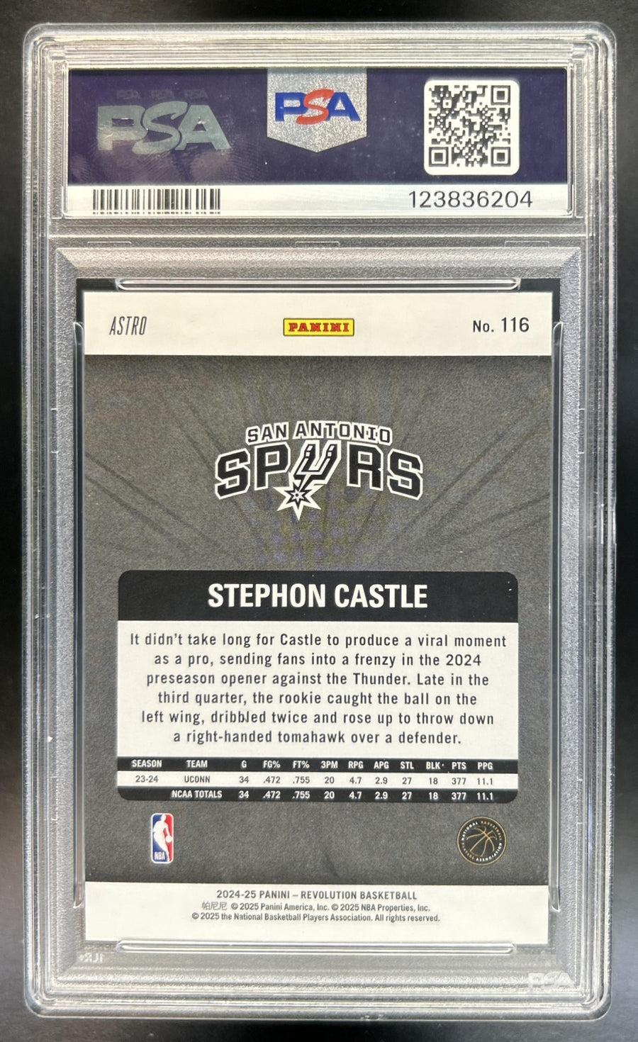 Stephon Castle back image