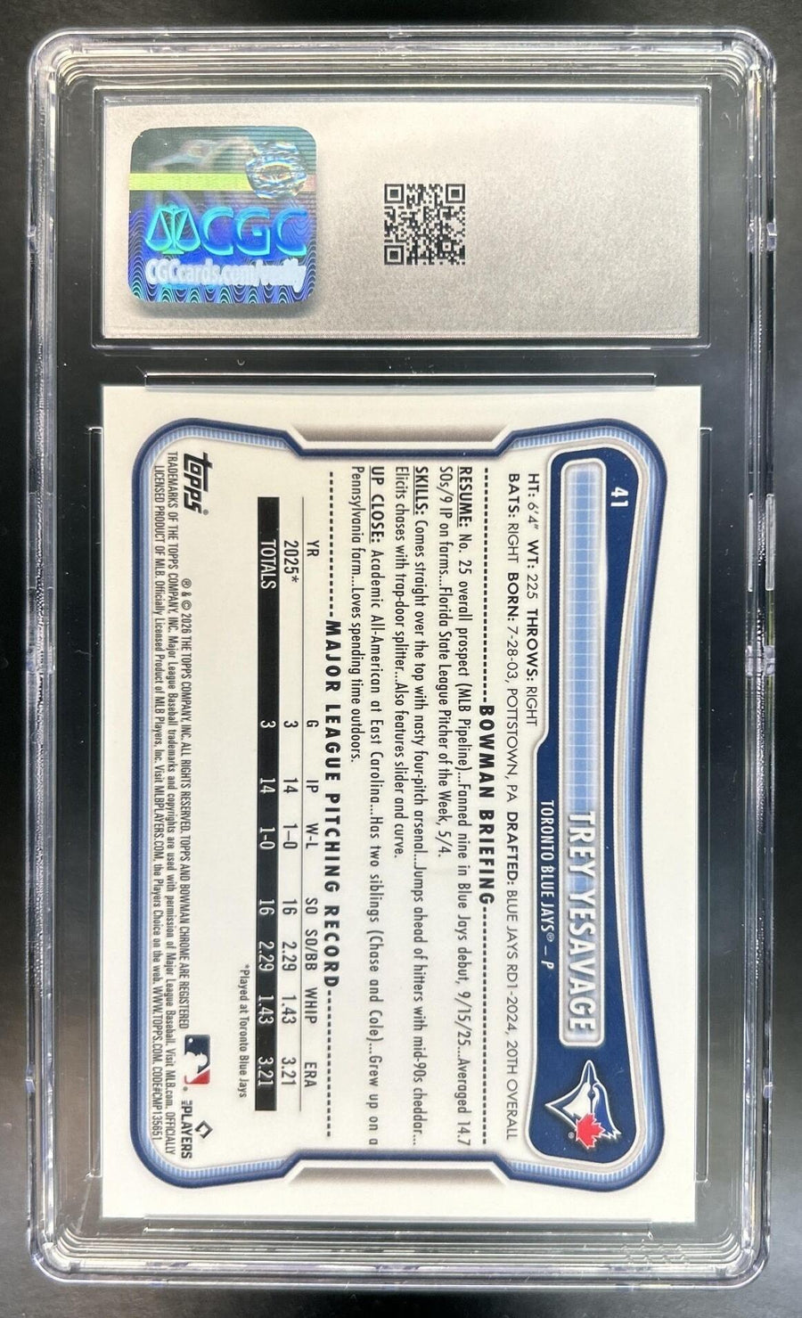 Trey Yesavage back image
