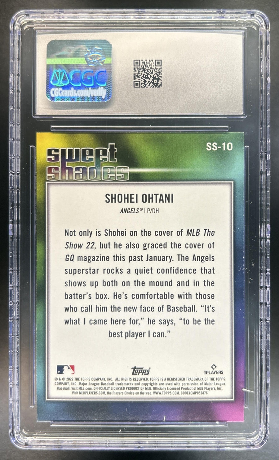 Shohei Ohtani 2022 Topps #SS-10 Sweet Shades Angels CGC 10