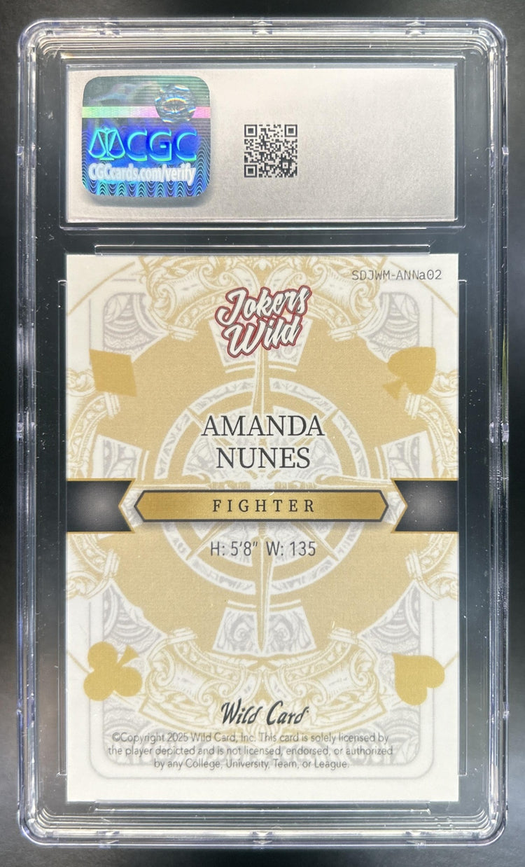Amanda Nunes 2025 Wild Card Jokers Wild Lazer CGC 10