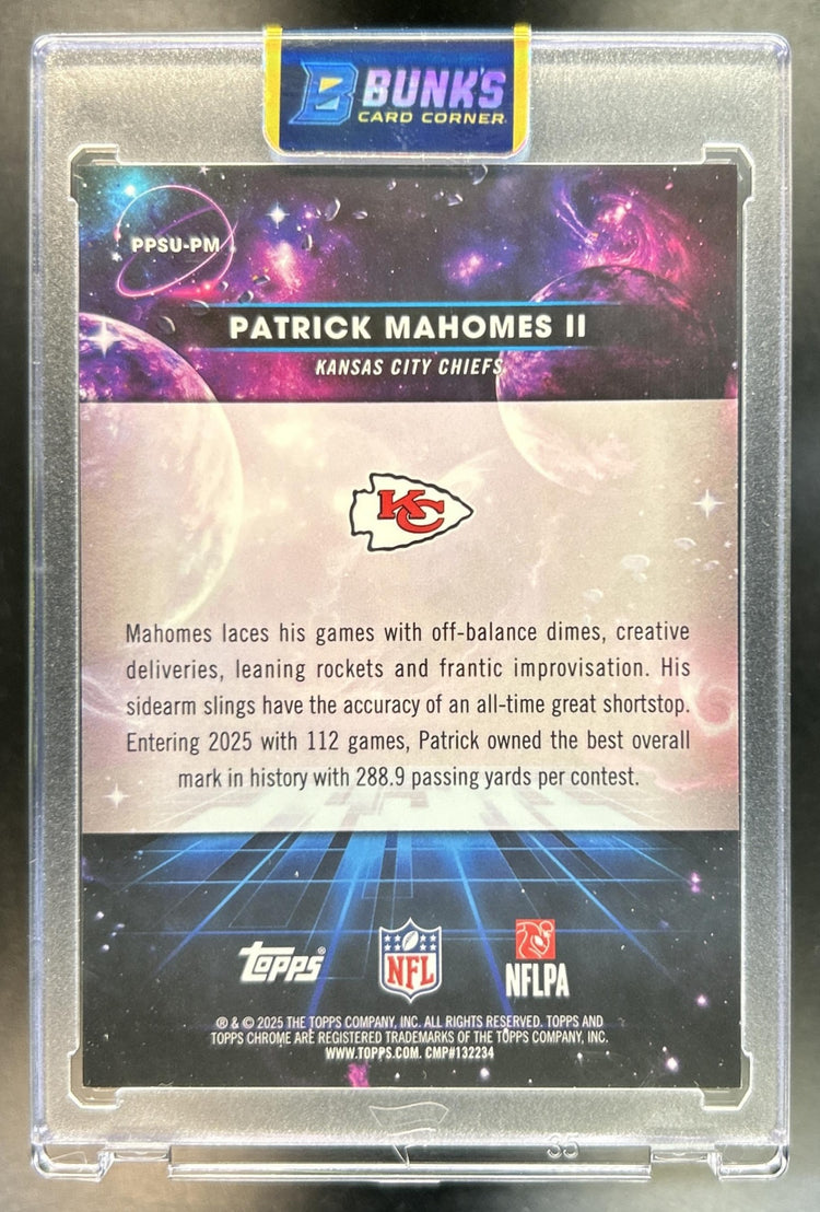 Patrick Mahomes II 2025 Topps Cosmic Chrome #PPSU-PM Planetary Pursuit Sun Chiefs