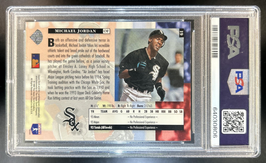 Michael Jordan 1994 Upper Deck #19 - Super Rookie RC White Sox PSA 8