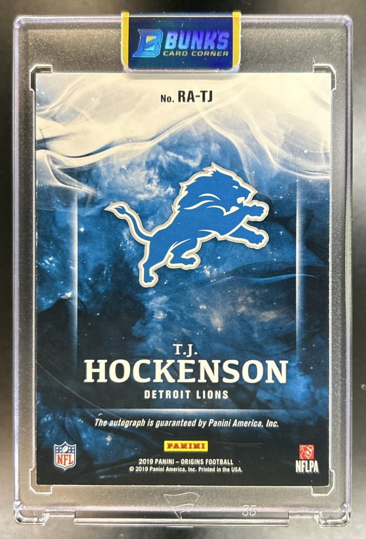 T.J. Hockenson 2019 Panini Origins #RA-TJ Rookie Auto RC Lions
