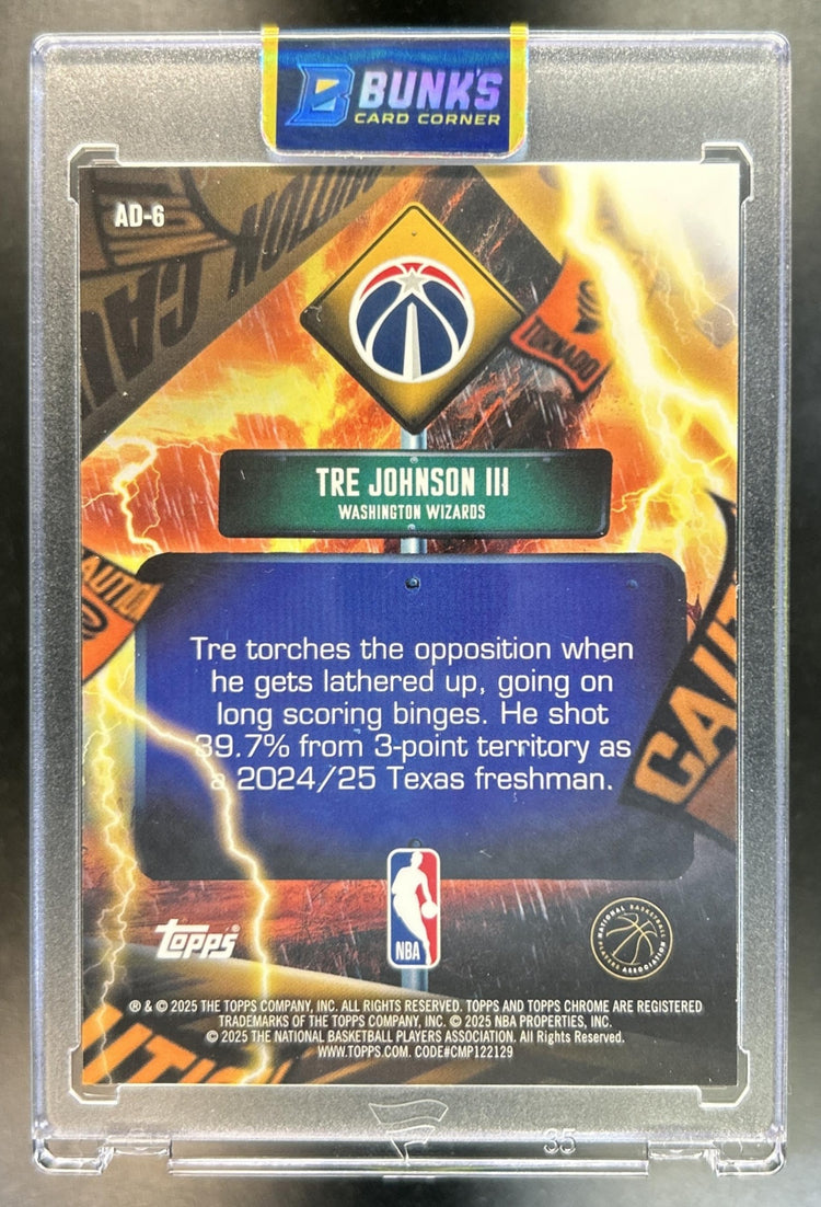 Tre Johnson III 2025-26 Topps Chrome #AD-6 Advisory RC SSP Wizards