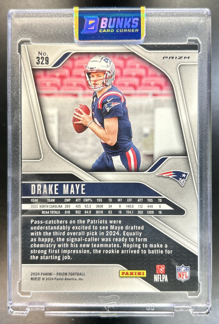Drake Maye 2024 Panini Prizm #329 Orange Disco RC Patriots