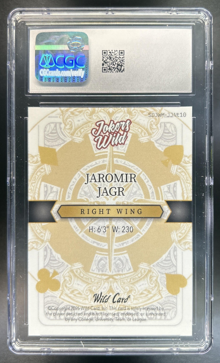 Jaromir Jagr 2025 Wild Card Jokers Wild Mojo CGC 10