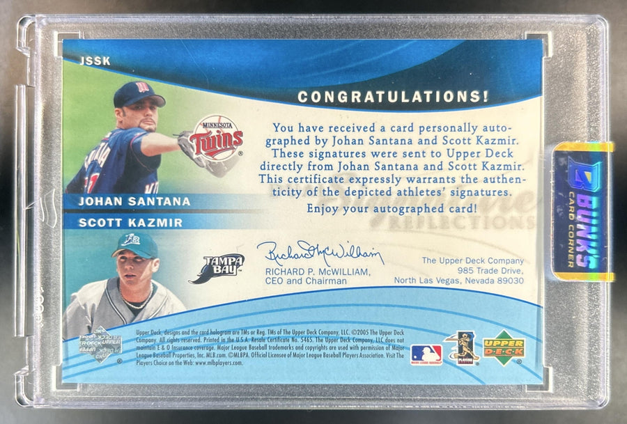 Johan Santana 2005 Upper Deck Reflections #FRP-JS Fabric Patch Auto 4/35 Twins