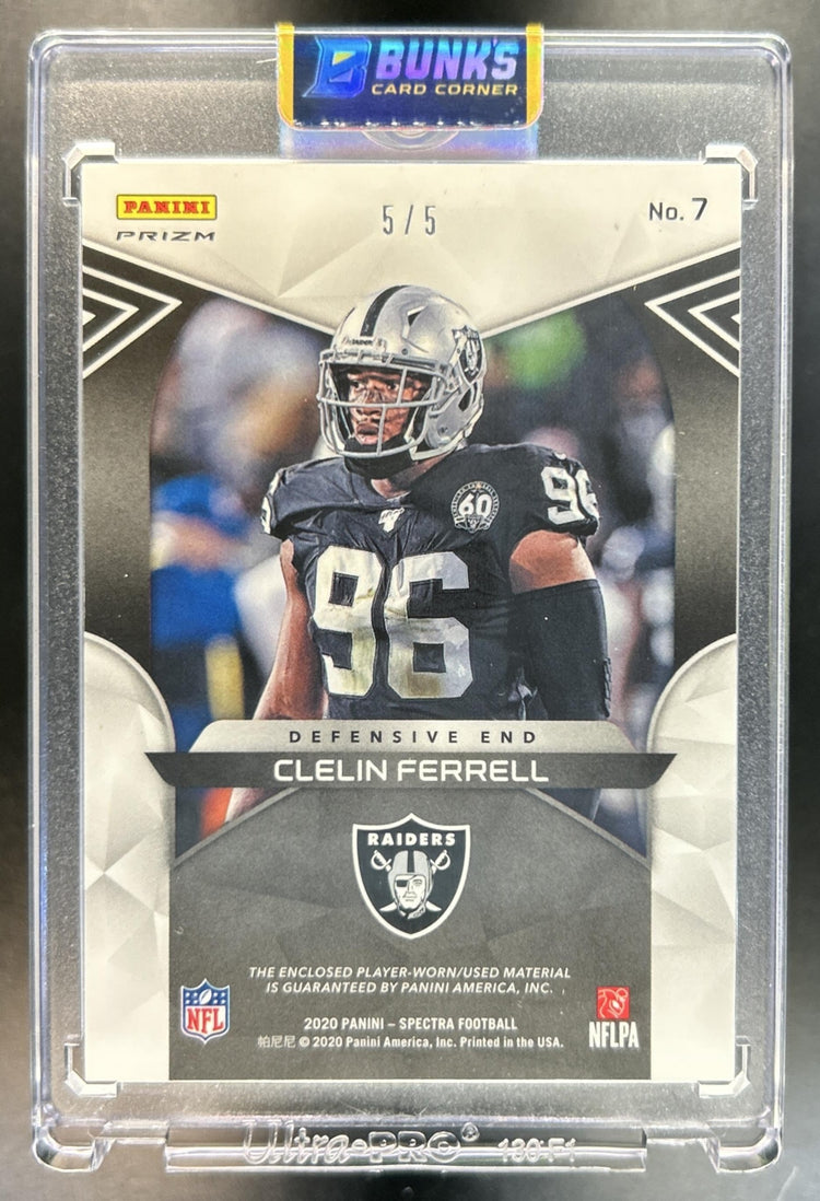 Clelin Ferrell 2020 Panini Spectra #7 Max Impact Psychedelic 5/5 MEM Raiders