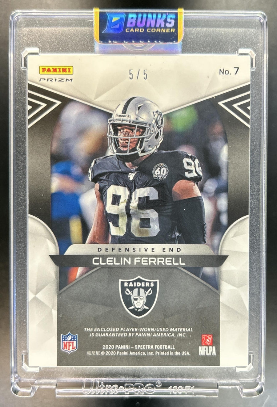 Clelin Ferrell 2020 Panini Spectra #7 Max Impact Psychedelic 5/5 MEM Raiders