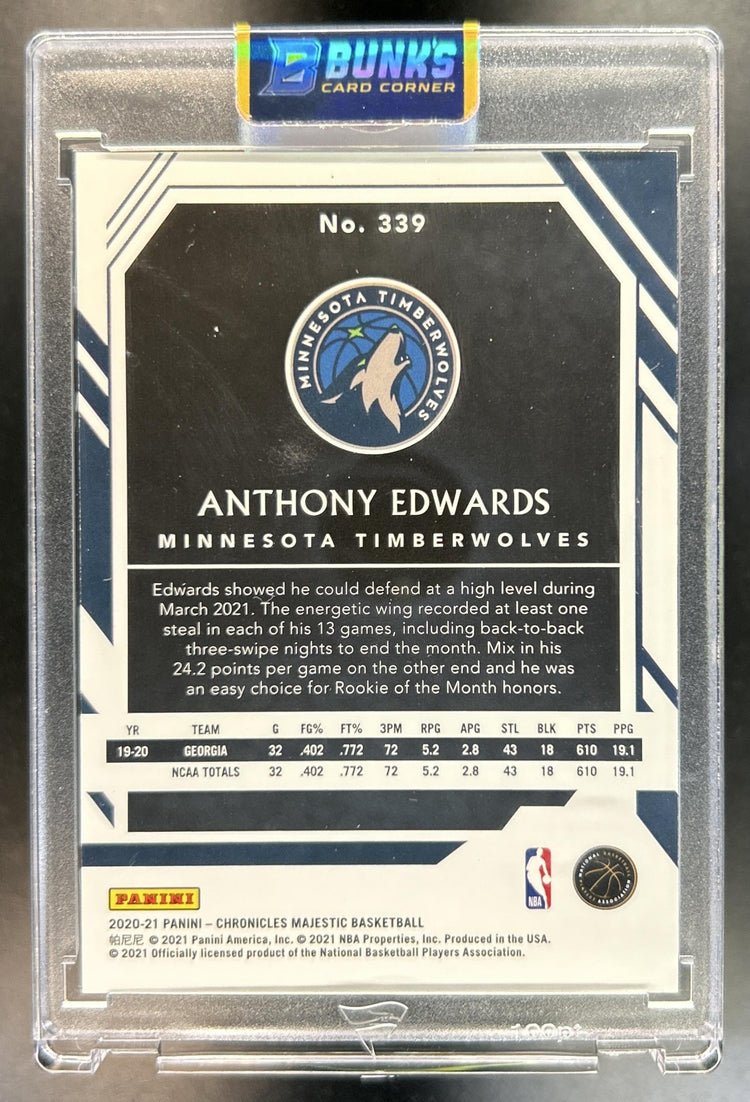 Anthony Edwards 2020-21 Panini Chronicles #339 Purple 29 RC Timberwolves