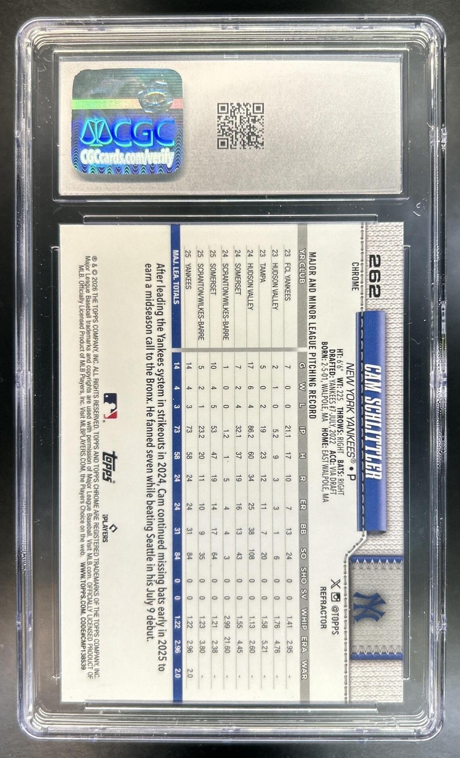 Cam Schlittler back image