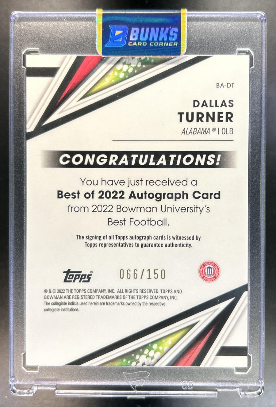Dallas Turner back image